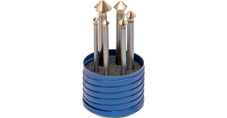 ATORN Kegelsenker-Satz 90 Grad HSS Z3 extrem ungleich geteilt 6,3-20,5 mm lang