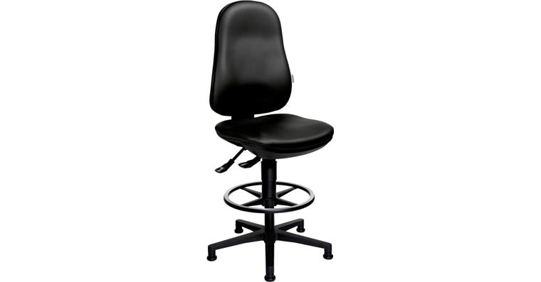 ATORN Arbeitsstuhl mit Gleiter + Fußring Kunstleder