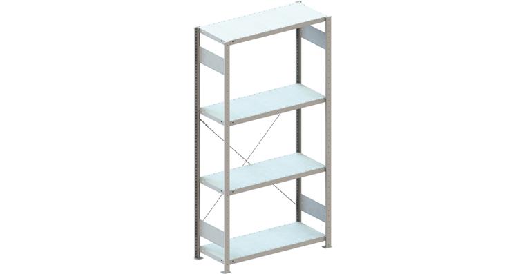 ATORN Fachboden-Steckregal, Grundregal LxTxH 1000x400x2000 mm, Tragf. 115 kg