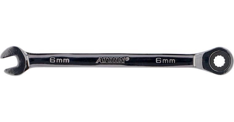 ATORN ratchet combination wrench, straight, 6 mm