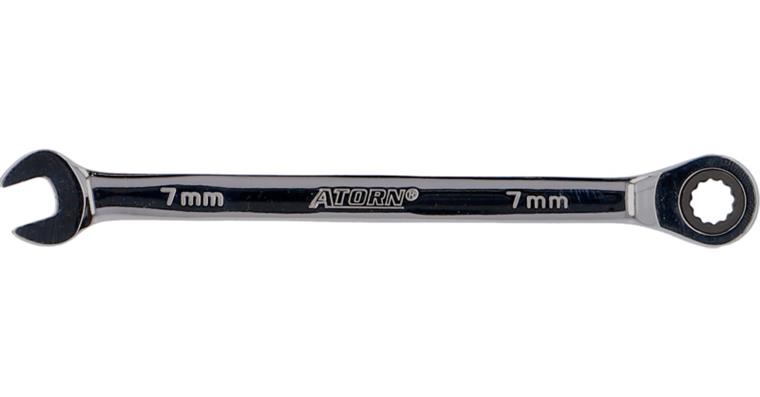 ATORN ratchet combination wrench, straight, 7 mm
