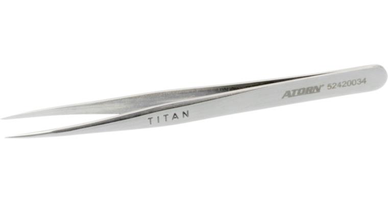 ATORN titanium tweezers 120 mm pointed