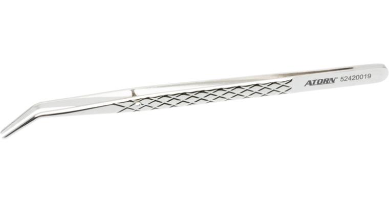 ATORN tweezers nickel-plated 150 mm angled tips