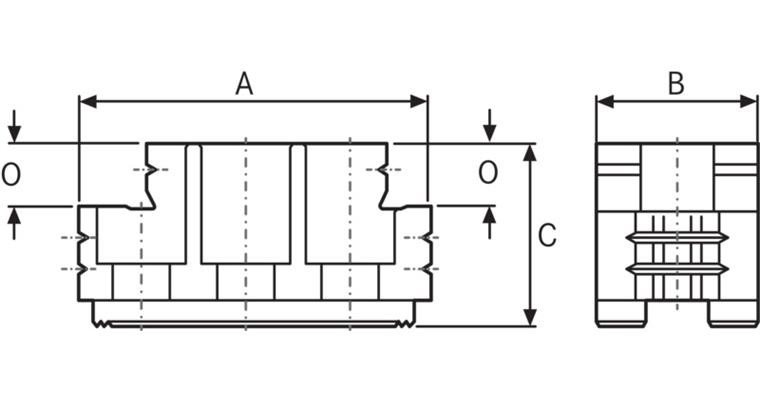ATORN Umkehraufsatzbacke gehärtet 67,5x31x35 mm M10 1,5 mmx 60 Grad E 20 mm