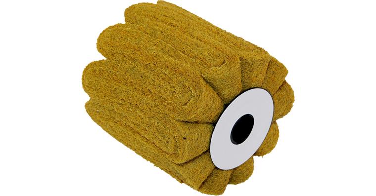 ATORN fold roller non-wov. abr. synth. cor. colour 100x100x19mm G180-240, yellow