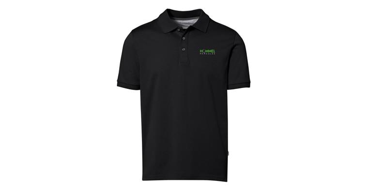 1000069598 Herren Poloshirt Cotton Tec® mit Logo Hommel Hercules schwarz Gr.4XL