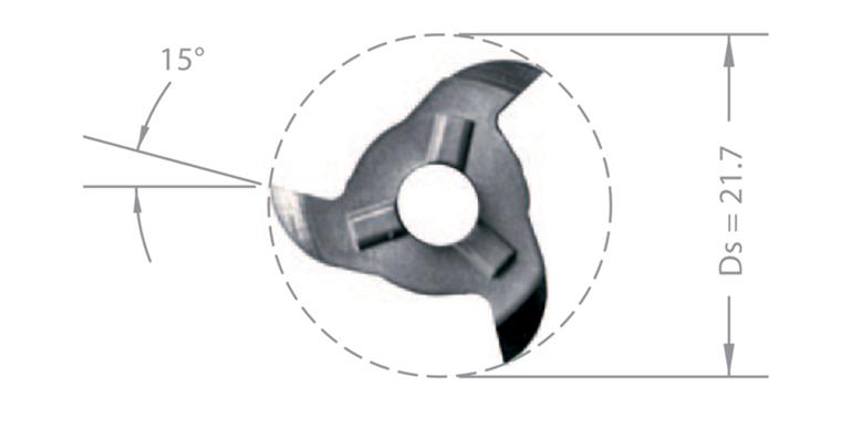 HM-Schneidplatte MINI-MILL Z22.1307.30 AL 41F/TiAlN für Halter ZH22 Art. 17580