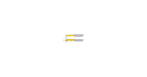 Schneideinsatz mini-bore links L050.06-3 ab Bohrung Ø 0,6 mm HM HC8615/TiN