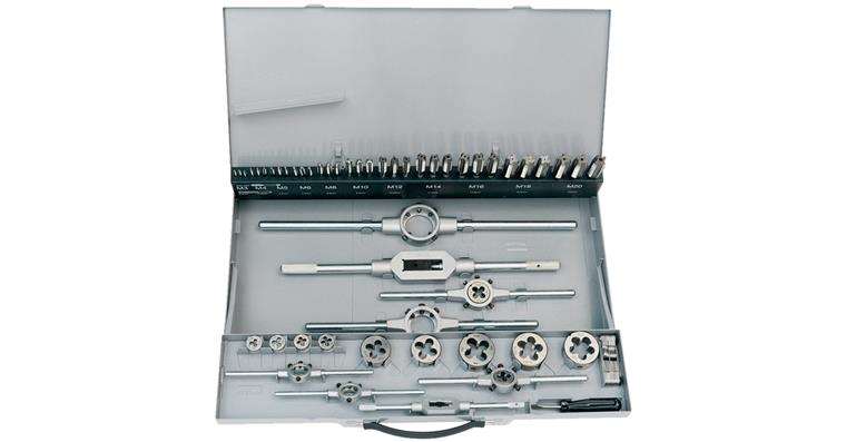 Thread cutter tool set with tap wrench HSS M3-M20