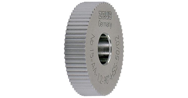 Rändelrad DIN 403 HSS 60-62 HRC Form AA ØxBreitexBohr. 15x4x8 mm Teilung 1,2 mm