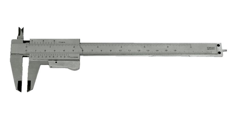 Precision pocket vernier callipers 0-150 mm parallax-free with torque fixing 