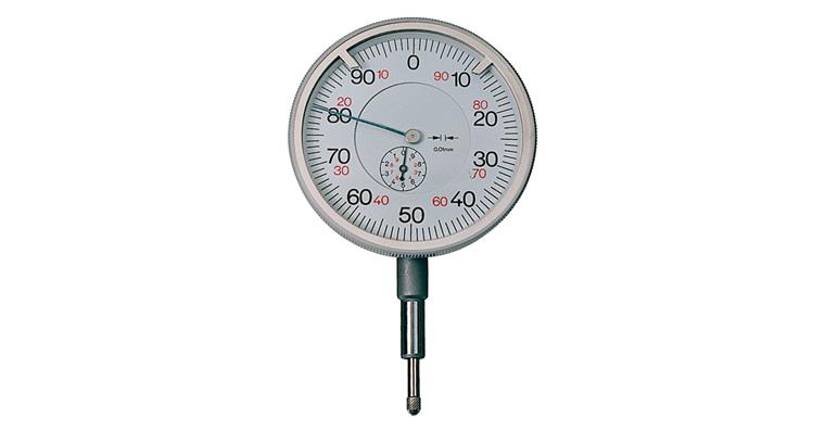 Large dial gauge reading 0.01 mm DIN 878 MR 10 mm dia. 80 mm
