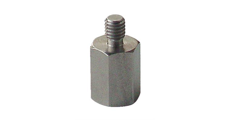6kant-Gewindeadapter Ø 13 mm INOX Außengewinde M8 / Innengewinde M6