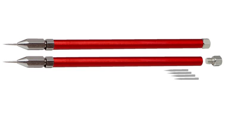 Durable scriber, shank dia. 7 mm tip hardened incl. 10 replacement tips L=150 mm