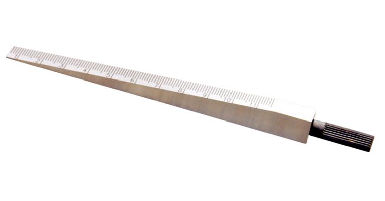 LIZZARD Messkeil aus Stahl mattverchromt Messbereich 0,5-11,0 mm