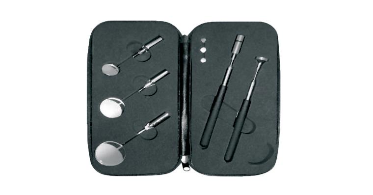 LED Inspektionsspiegel Set Ø 21/31/38 mm mit Magnethalter ausziehbar bis 665 mm