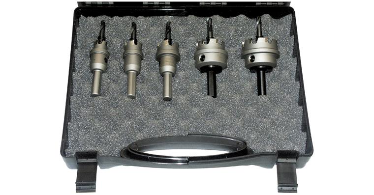 1040249101 Carbide hole saw set 5 pieces dia. 16/20/25/32/40 mm in plastic case