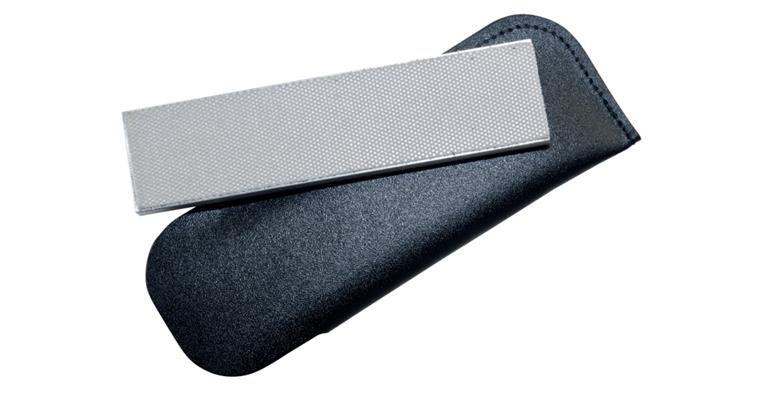 Diamant-Allzweckschärfer Körnung sehr fein 100x25x10 mm in Lederhülle