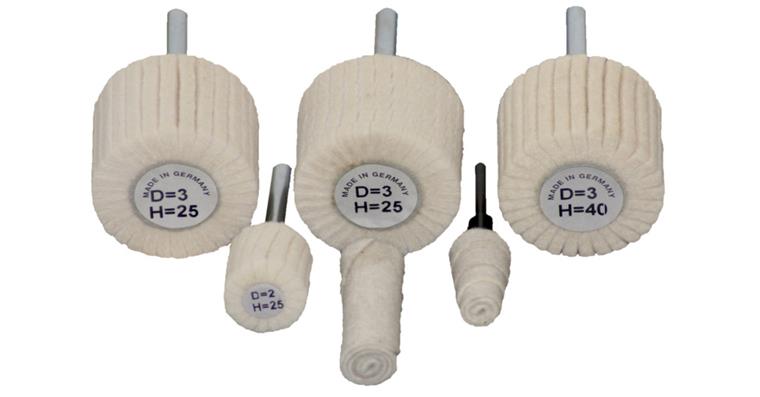 Felt polishing set 8 pieces with shank dia. 6 mm