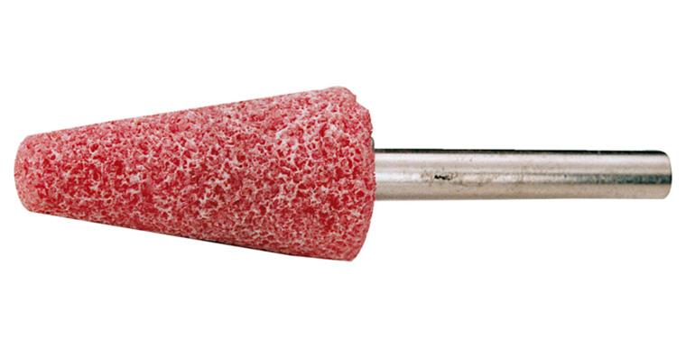 Schleifstift Kegel Edelkorund rosa Ø 16 x 32 mm Schaft-Ø 6 mm Korn 46
