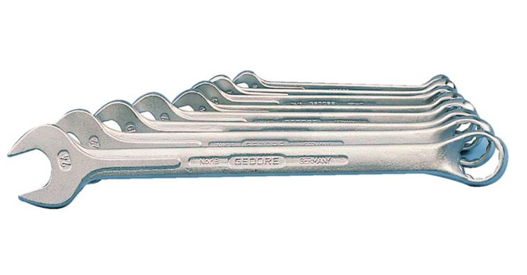Combination wrench set 10° DIN 3113 B V31CrV3 steel 26 pieces AF 6-32 mm
