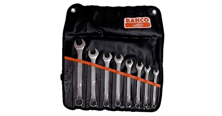 Combination wrench set 15° DIN 3113 A 8 pieces AF 3/8-7/8 inch