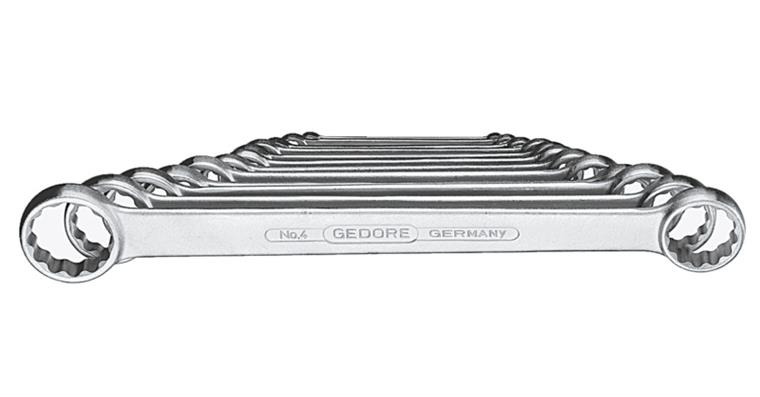 Gerader Ringschlüssel-Satz DIN 837 B V31CrV3-Stahl 12teilig SW 6x7-30x32 mm