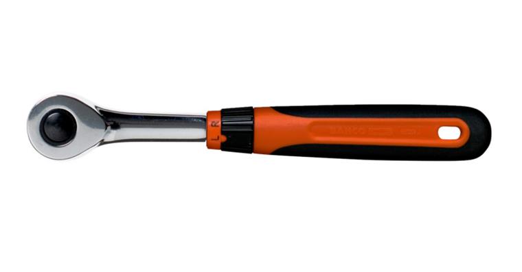 3/8 inch rev. ratchet w. turning hdl DIN 3122/ISO 3315 length 235 mm 60 teeth