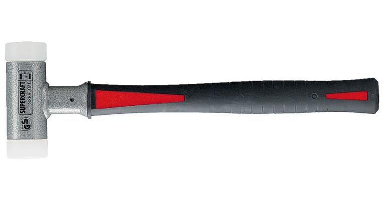 Rückschlagfreier Schonhammer Fiberglasstiel Nylonköpfe Ø 50 mm