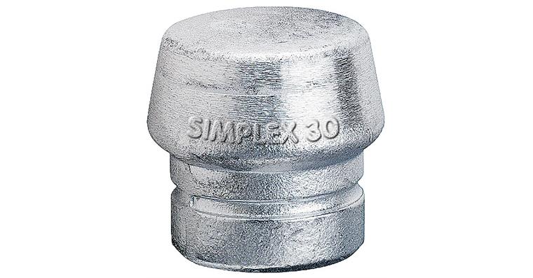 Schlageinsatz für Simplex-Schonhammer Weichmetall silber Ø 30 mm