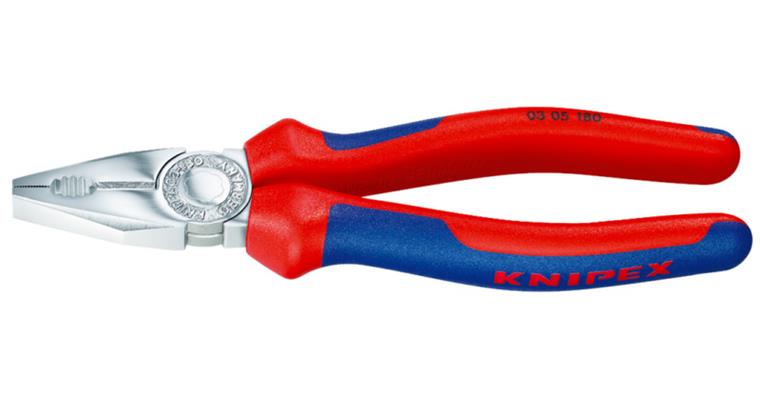 Kombi-Zange 180 mm Spezial-Wkz Stahl Griffe mit Abgleitschutz, verchromt
