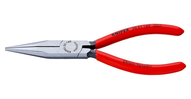Langbeck-Flachrundzange 160 mm CV-Elektro Stahl leichte Griffhüllen