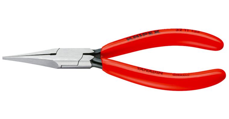 Justierzange spitz gerade 135 mm CV-Elektro Stahl leichte Griffhüllen