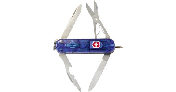 Taschenmesser 10teilig blau-saphir mit LED-Leuchte