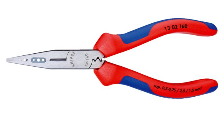 Verdrahtungszange 160 mm, 0,5-0,75, 1,5, 2,5 mm², 60 HRC, Kopf poliert, 2-KK