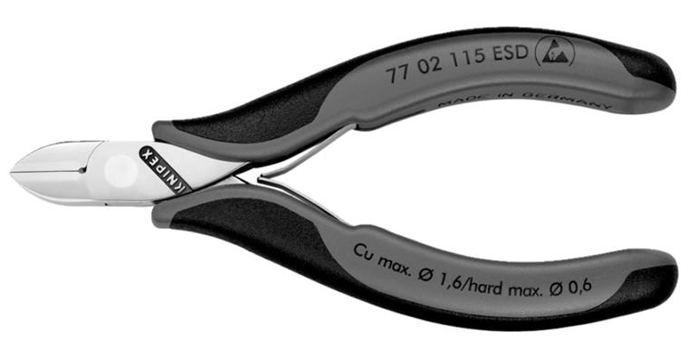 ESD-Seitenschneider runder Kopf kleine Facette Schneidenhärte ca. 62 HRC
