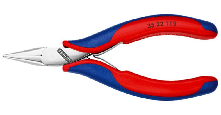 Elektronik-Greifzange flache, runde Backen Länge 115 mm