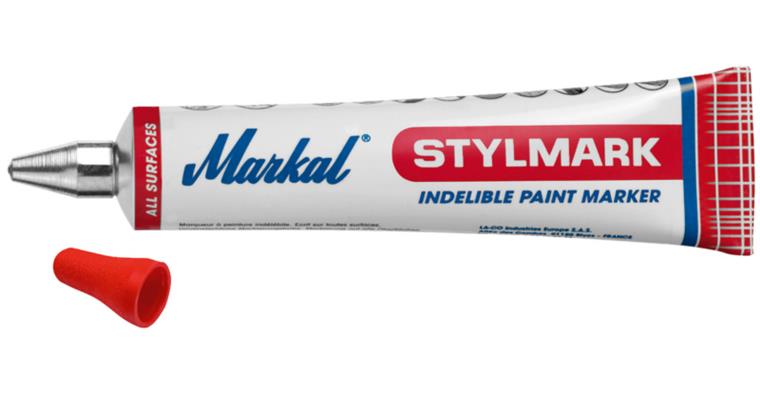 Disposable tube marker pen, red, line thickness 3 mm, contents 60 ml