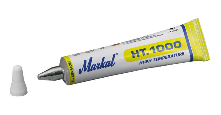 High-temperature tube marker pen, white, line thickness 3 mm, contents 60 ml