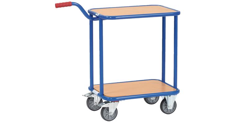 Hand trolley 600x450 mm load cap. 250 kg 2 platforms height 195/770 mm RAL 5007
