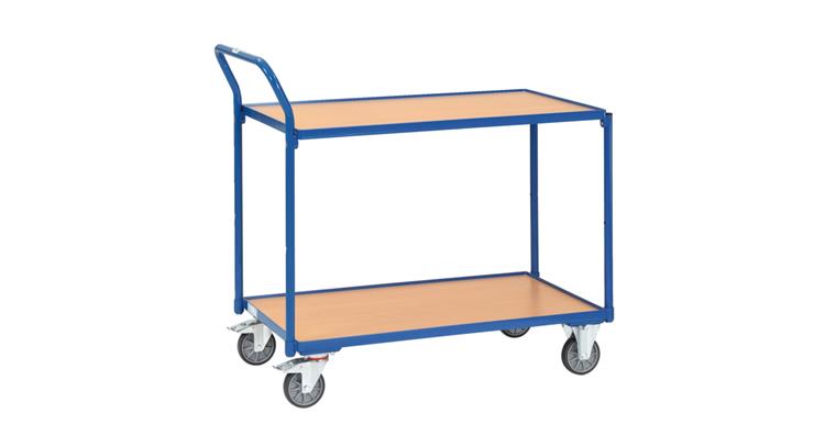 Leichter Tischwagen 2 Böden Ladefläche 1000x600 mm Traglast 300 kg RAL 5007