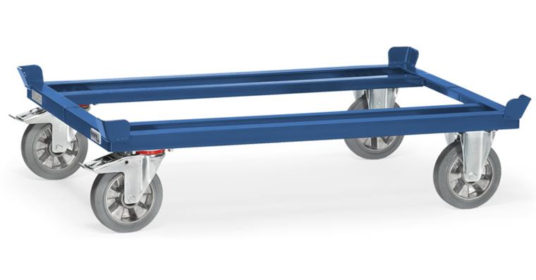 Pallet trolley elastic loading surface 1210 x 810mm load cap. 1200 kg RAL 5007