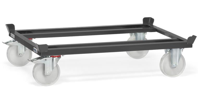 Paletten-Fahrgestell Polyamid Ladefläche 1210x810mm Tragkraft 1050kg RAL 7016