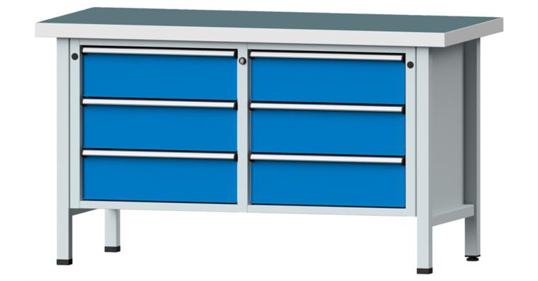 Cabinet workbench model 108 V universal plate height 850 mm RAL 7035/5012
