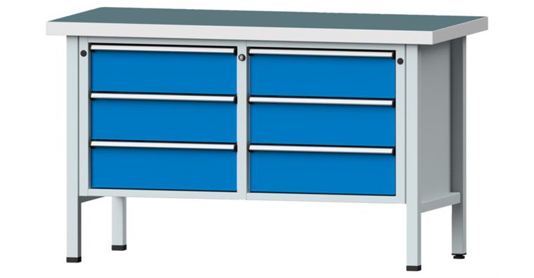 Cabinet workbench model 108 V universal plate height 900 mm RAL 7035/5012