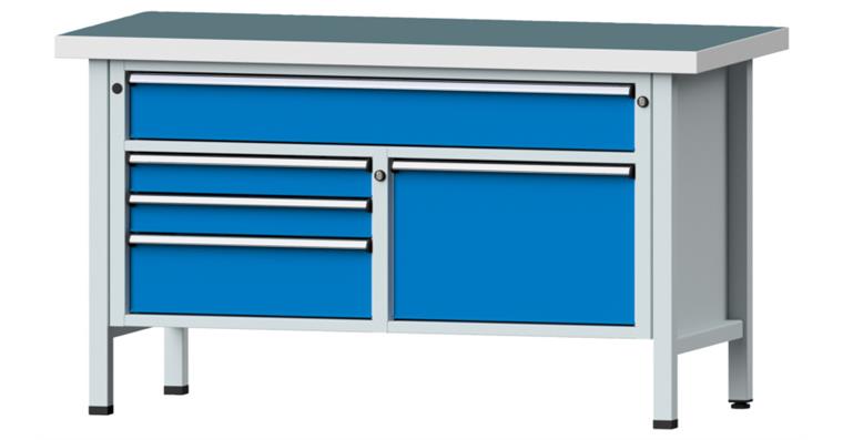 Cabinet workbench model 256 V universal plate height 850 mm RAL 7035/5012