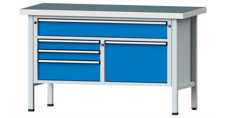 Cabinet workbench model 256 V universal plate height 900 mm RAL 7035/5012