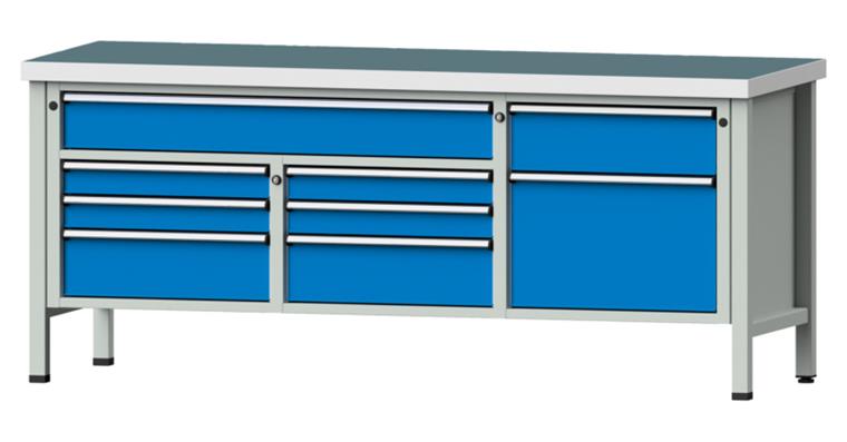 Cabinet workbench model 282 V universal plate height 850 mm RAL 7035/5012