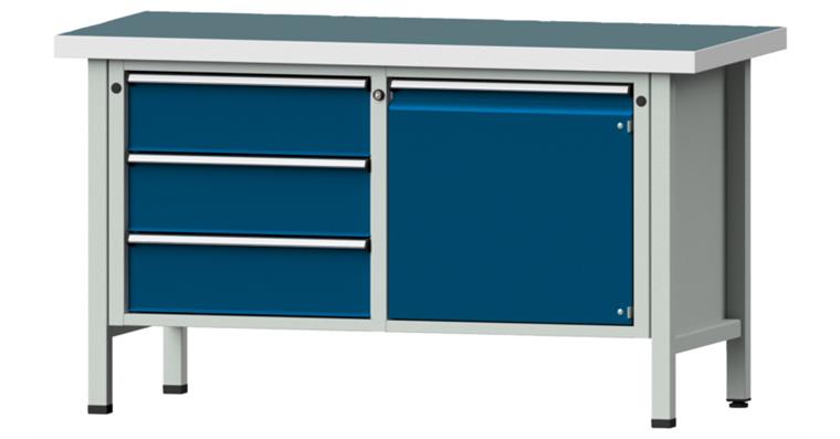 Cabinet workbench model 106 V universal plate height 850 mm RAL 7035/5010