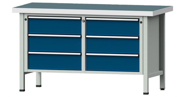 Cabinet workbench model 108 V universal plate height 850 mm RAL 7035/5010